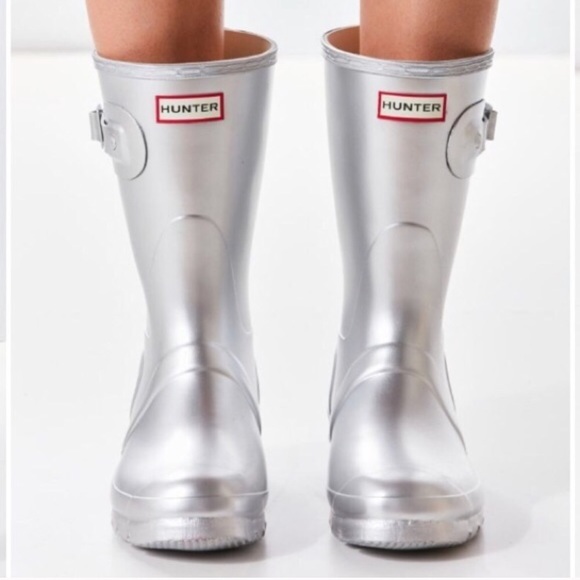 Hunter Shoes - HUNTER Silver Rain Boots NIB
